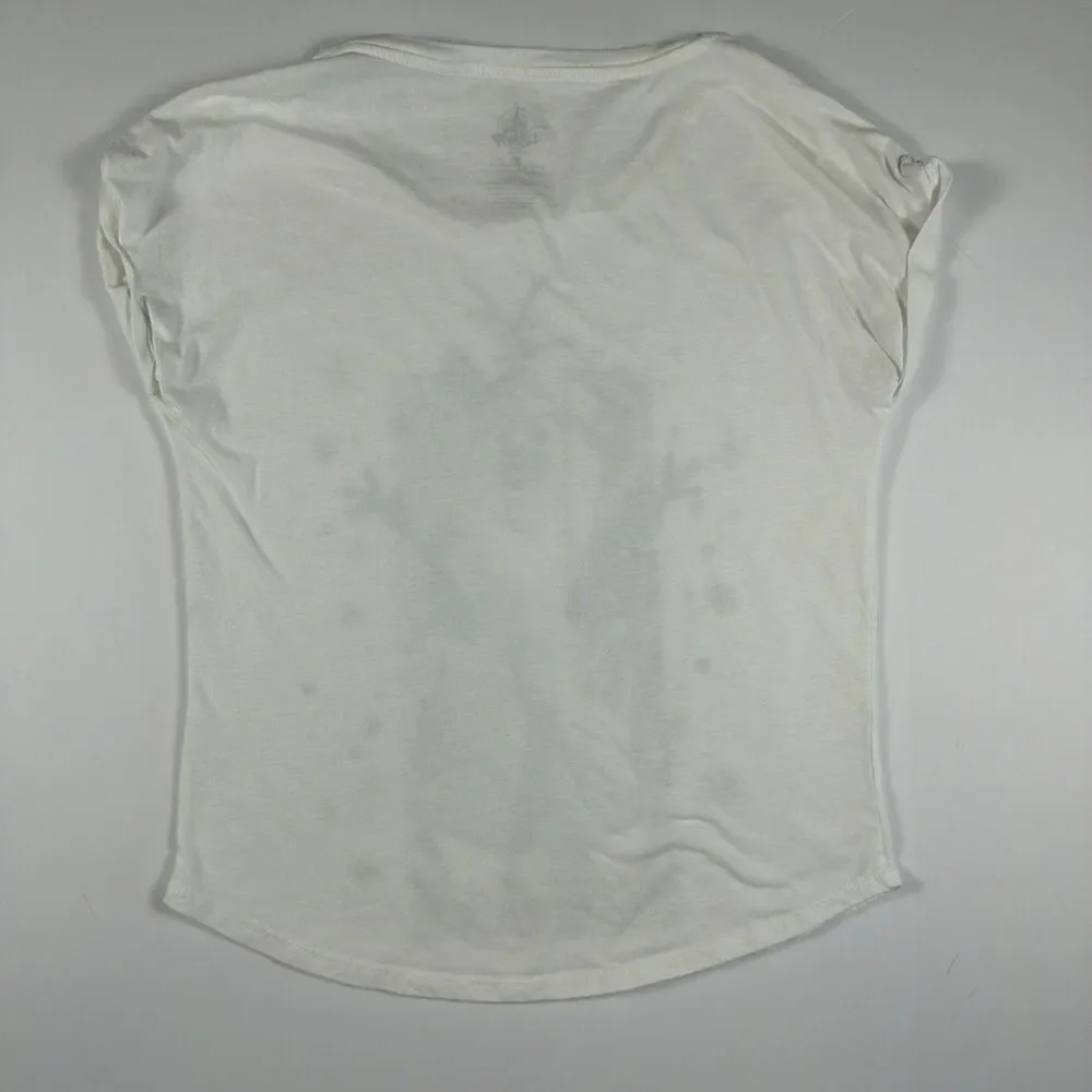 Disney Parks Frozen Ever After Olaf & Elsa Glitter Snowflake T-Shirt Women’s Med - Picture 7 of 7